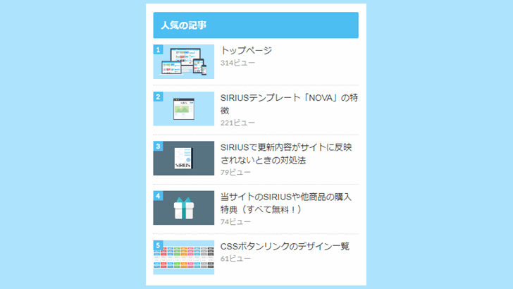 Novaで人気記事ランキングを設置する Sirinova